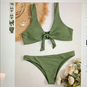 Brand new never worn SHEIN green textured bikini